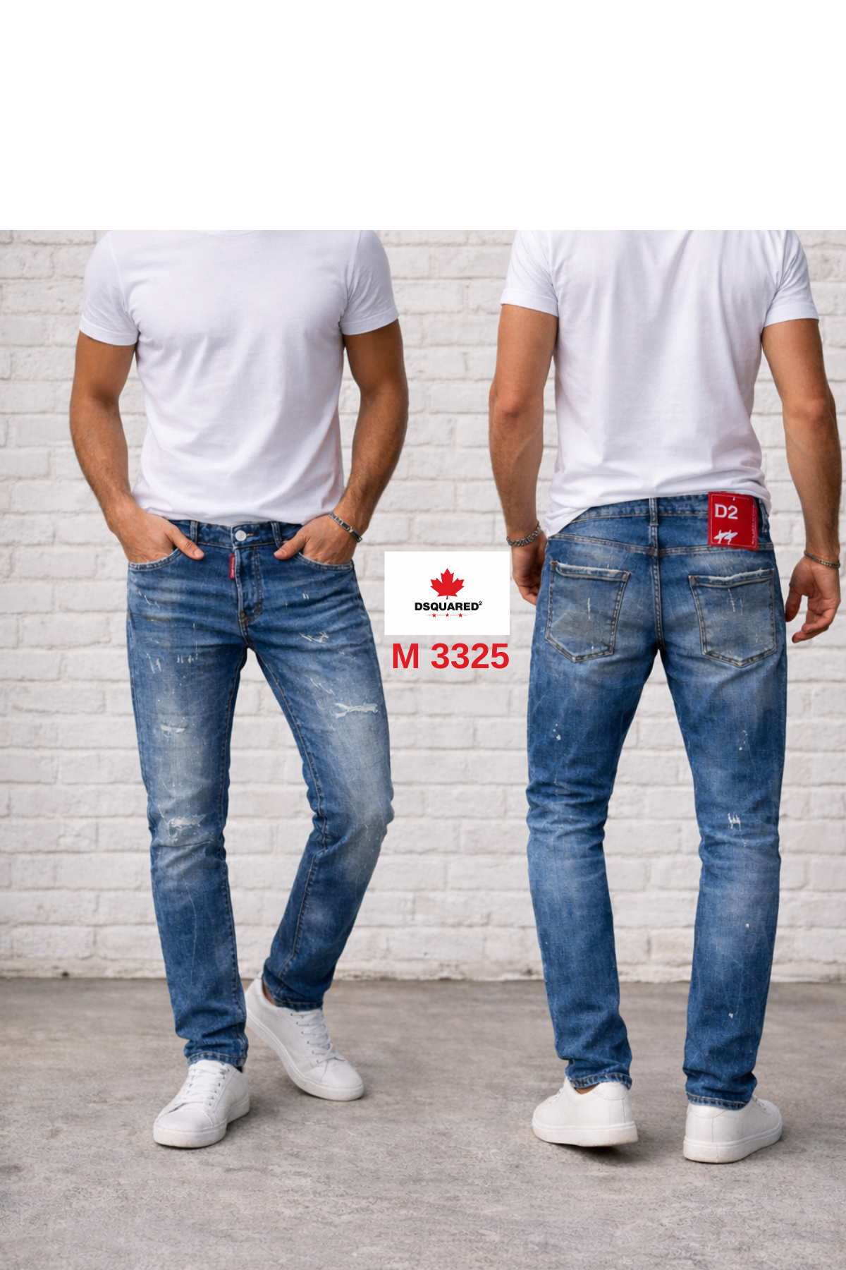 Dsquared2 Erkek Mavi Slim Fit Yıpratmalı Kot Pantolon