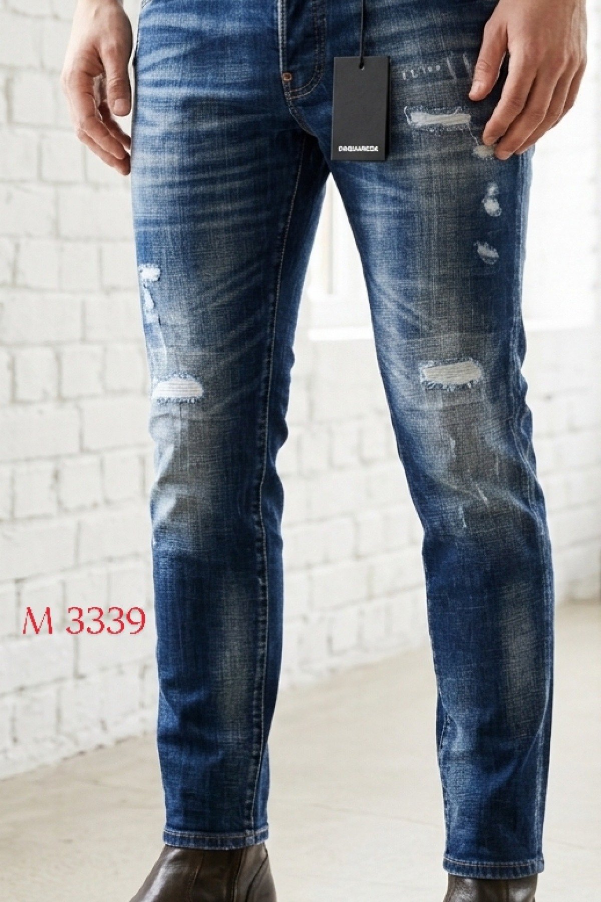 Dsquared2 Yeni Sezon Dar Kesim Eskitme Detaylı Kot Pantolon