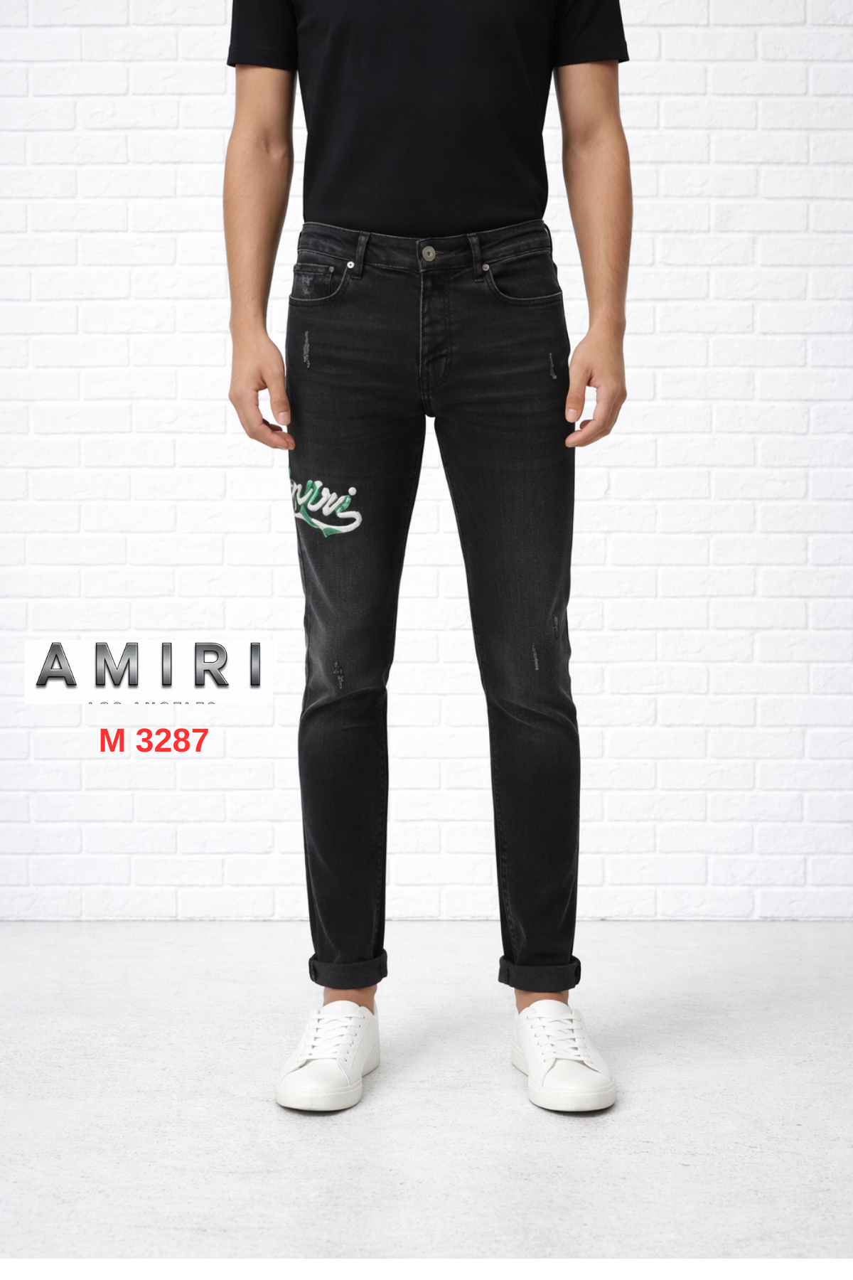 AMİRİ Çiçek Nakışlı ve Logo Detaylı Slim Fit Jean