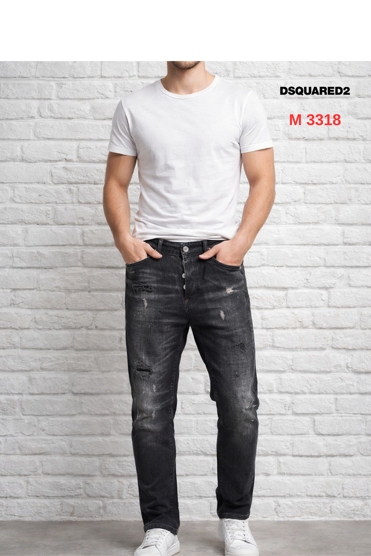 DSQUARED2 Erkek Siyah Yıkamalı Eskitme Detaylı Slim Fit Jean Pantolon