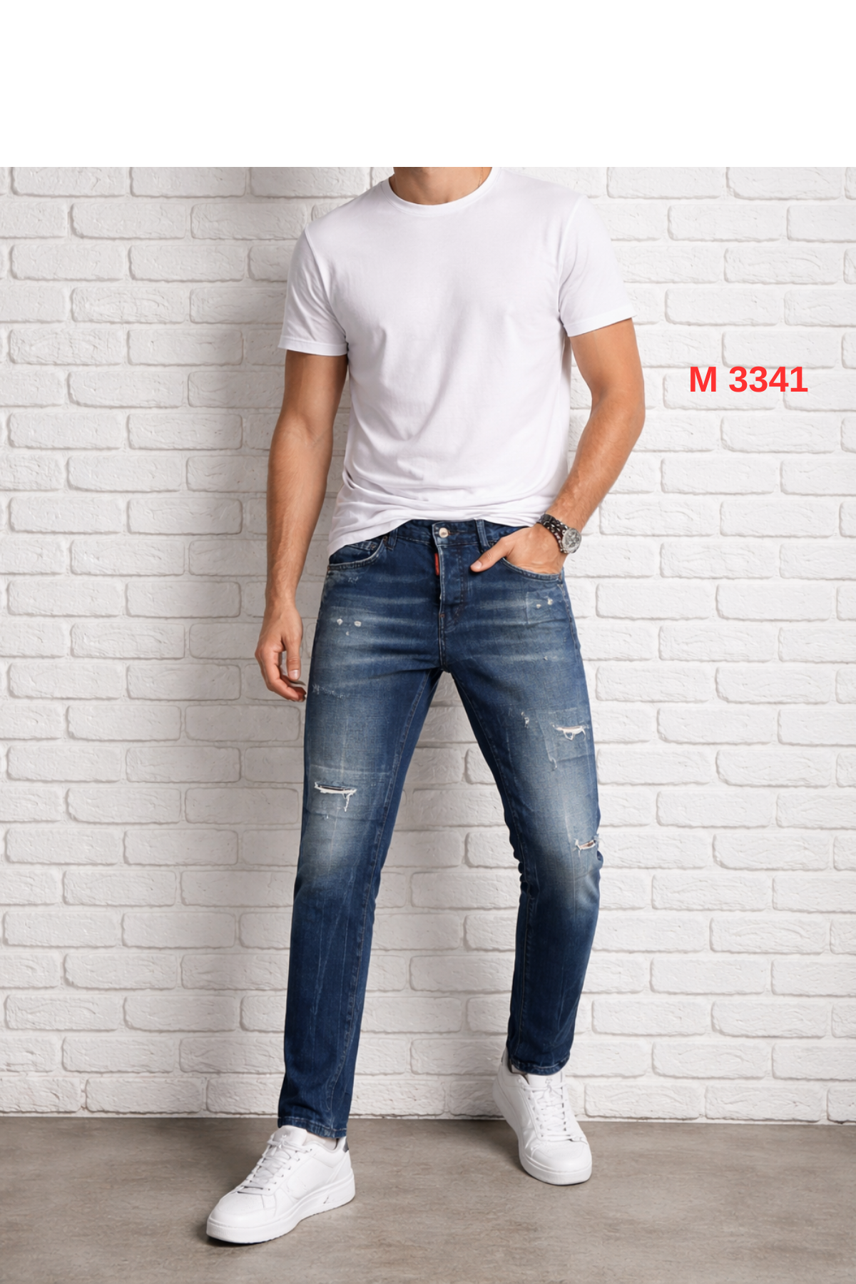 DSQUARED2 Slim Fit Yırtık Detaylı Erkek Jean – Lacivert Denim